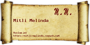 Mitli Melinda névjegykártya